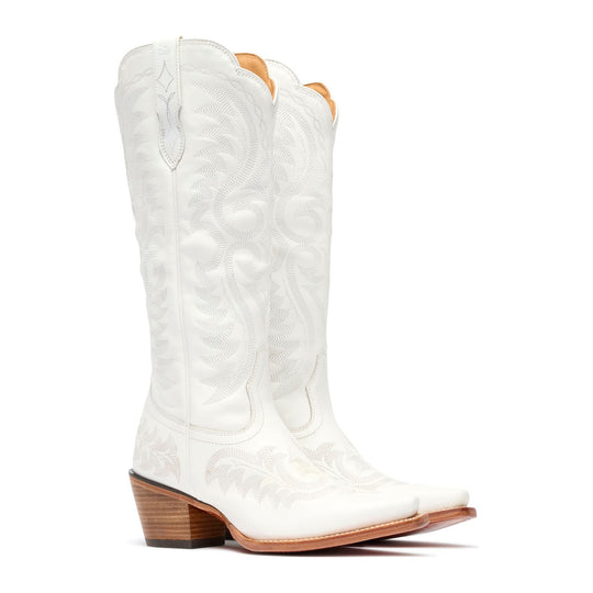 Durango Women's Crush 16" Snip Toe Tall Western Boot - Porcelain White - DRD0512 - Overlook Boots