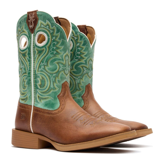 Durango Shyloh Bota Vaquera para Mujer, 10 Pulgadas, Punta Cuadrada - Mocha/Jade Green - DRD0515 - Imagen 4