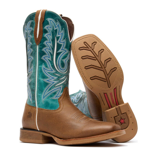 Durango Women's Lady Rebel Pro 12" Square Toe Western Boot - Gingersnap/Ocean Blue - DRD0517 - Overlook Boots