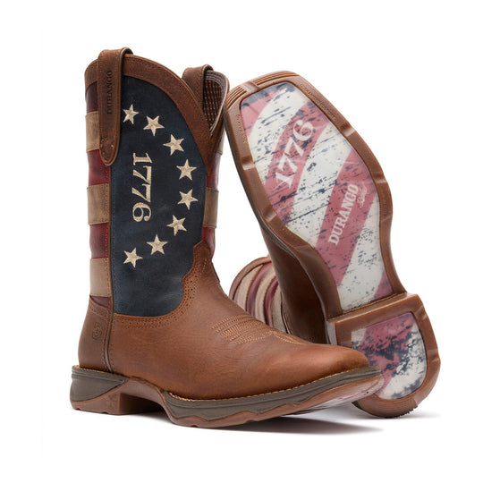 Durango Women's Lady Rebel America 250 Flag 10" Square Toe Western Boot - Filly Brown - DRD0520 - Overlook Boots