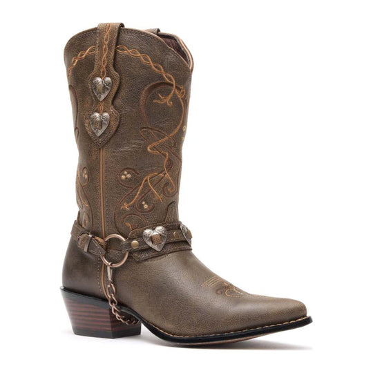 Durango Women's Crush Heartbreaker 11" J Toe Western Boot - Brown - RD4155 6 / Medium / Brown - Overlook Boots
