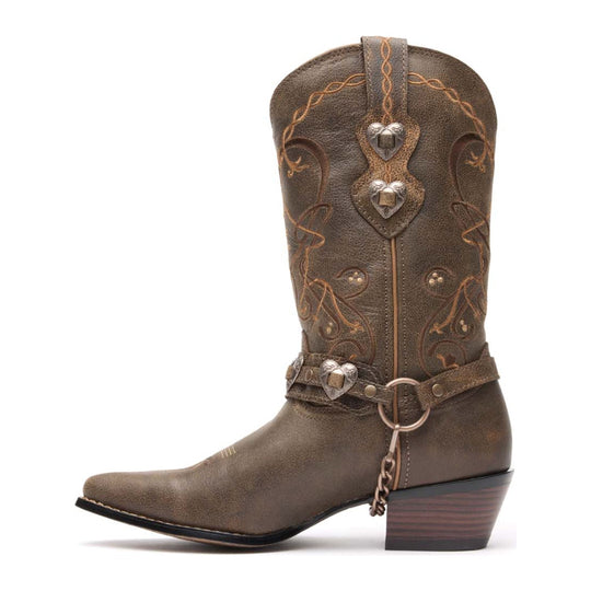 Durango Women's Crush Heartbreaker 11" J Toe Western Boot - Brown - RD4155 - Overlook Boots