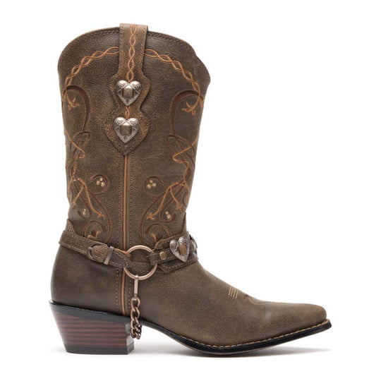 Durango Women's Crush Heartbreaker 11" J Toe Western Boot - Brown - RD4155 - Overlook Boots