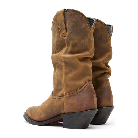 Durango Women's Slouch 11" R Toe Western Boot - Distressed Tan - RD542 - Overlook Boots