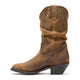 Durango Women's Slouch 11" R Toe Western Boot - Distressed Tan - RD542 - Overlook Boots
