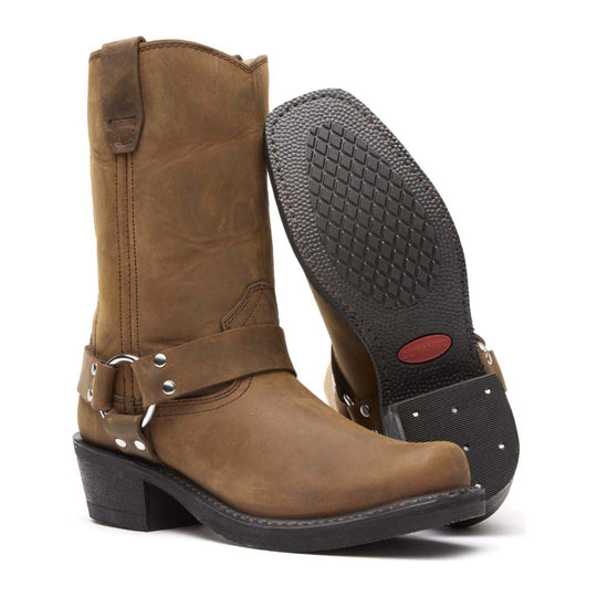Durango Women's Harness 10" Snoot Toe Western Boot - Distressed Brown - RD594 - Overlook Boots