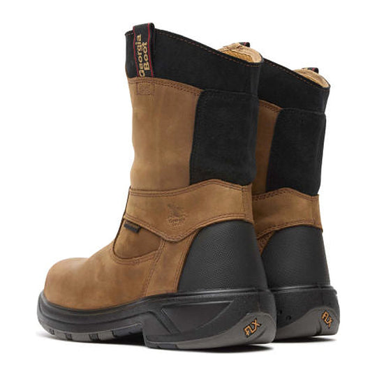 Georgia Men's FLXpoint 10" Composite Toe Waterproof Wellington Work Boot - Brown - G5644 - Overlook Boots