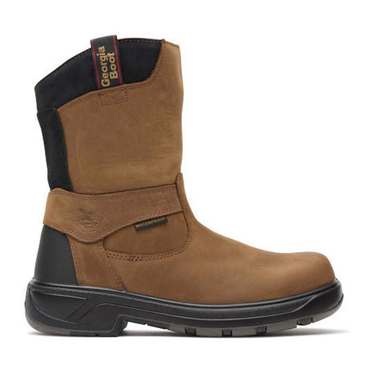 Georgia Men's FLXpoint 10" Composite Toe Waterproof Wellington Work Boot - Brown - G5644 - Overlook Boots