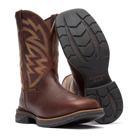 Georgia Aero LT Bota Vaquera de Trabajo para Hombre, 11 Pulgadas, Impermeable, Punta Compuesta de Carbono, Punta Cuadrada - Café - GB00752 - Imagen 5