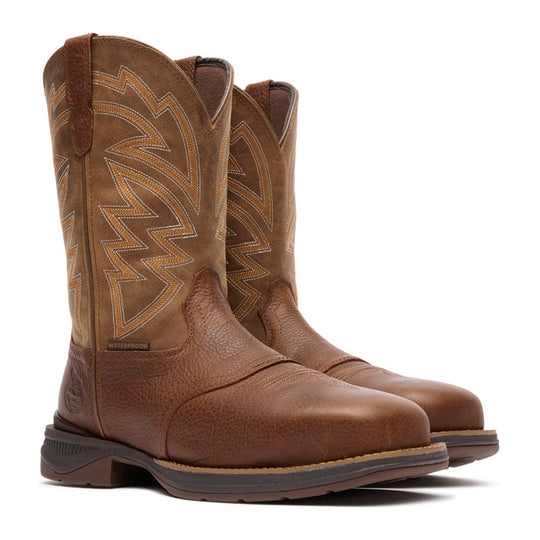 Georgia Men's Aero LT 11" Carbon Toe Waterproof Square Toe Western Work Boot - Brown/Tan - GB00753 - Overlook Boots