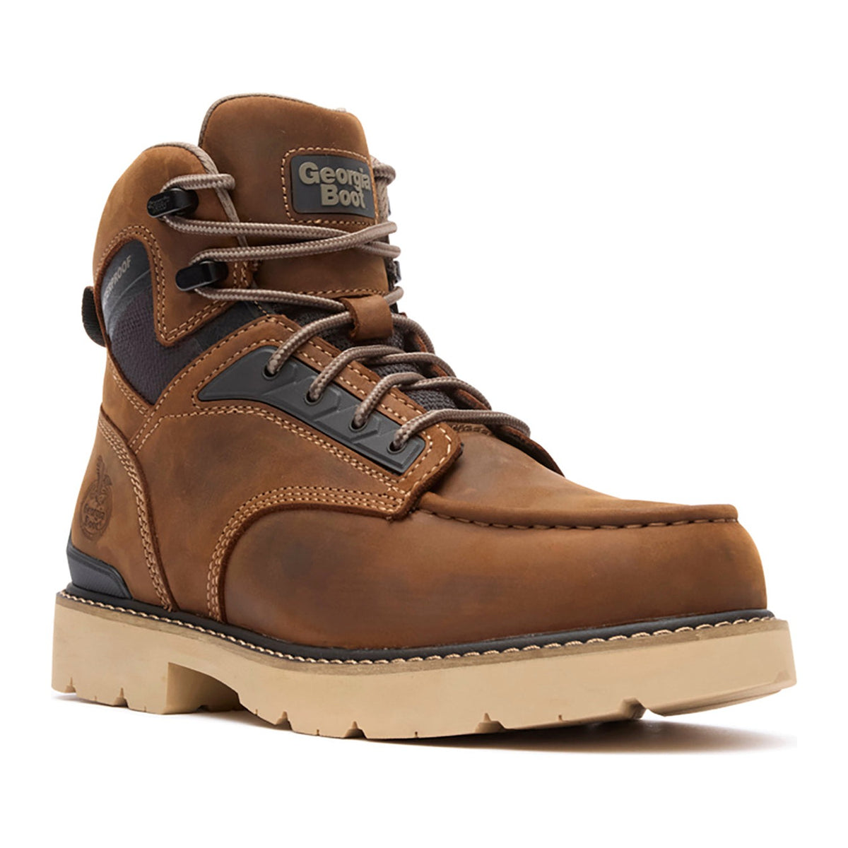 Georgia Men's Carbon Flex 6" Carbon Toe Waterproof Moc Toe Work Boot - Brown - GB00755 7 / Medium / Brown - Overlook Boots