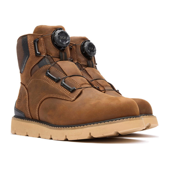 Georgia Men's Carbon Flex 6" Soft Toe Waterproof BOA Wedge Work Boot - Brown - GB00758 - Overlook Boots