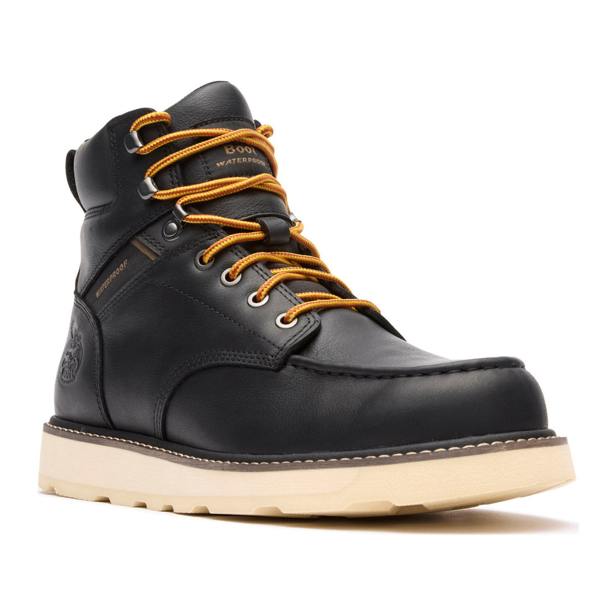 Georgia Men's Core 37 6" Steel Toe Waterproof Moc Toe Wedge Work Boot - Black - GB00766 7 / Medium / Black - Overlook Boots