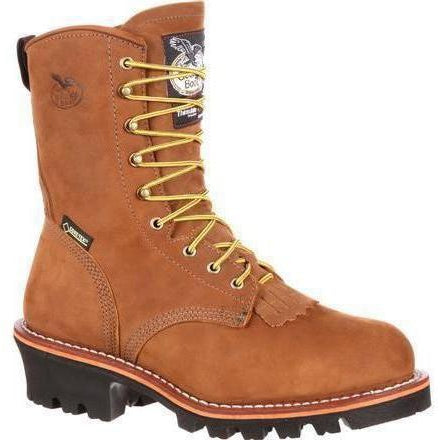 Georgia Men's 8" Steel Toe Waterproof Insulated Logger Work Boot - Brown - G9382 8 / Medium / Brown - Overlook Boots