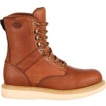 Georgia Bota de Trabajo para Hombre, 8 Pulgadas, Punta de Acero, Suela de Cuña - Café - G8342 - Imagen 2