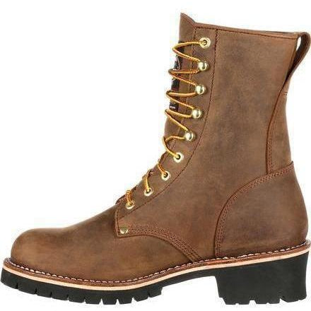 Georgia Men's 8" Waterproof Steel Toe Insulated Logger Work Boot - Brown - GB00065 - Overlook Boots