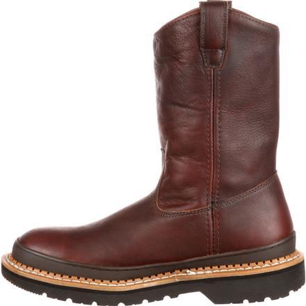 Georgia Men's Giant Steel Toe Pull-On Work Boot - Brown - G4374 - Overlook Boots