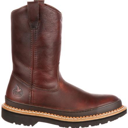 Georgia Men's Giant Steel Toe Pull-On Work Boot - Brown - G4374 - Overlook Boots