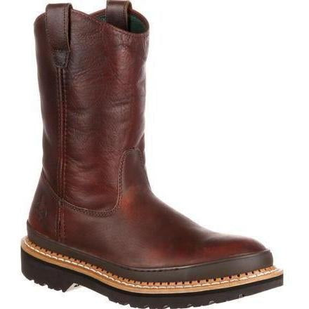 Georgia Men's Giant Steel Toe Pull-On Work Boot - Brown - G4374 7.5 / Medium / Brown - Overlook Boots