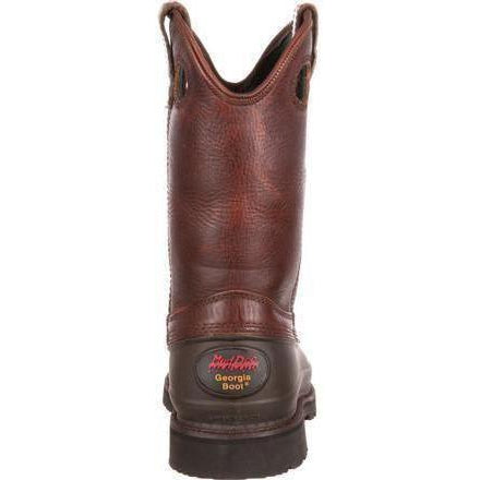 Georgia Men's Muddog Steel Toe Wellington Waterproof Work Boot - Brown - G5655 - Overlook Boots