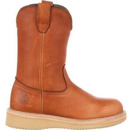 Georgia Men's Wedge Steel Toe Wellington Wedge Work Boot - Brown - G5353  - Overlook Boots