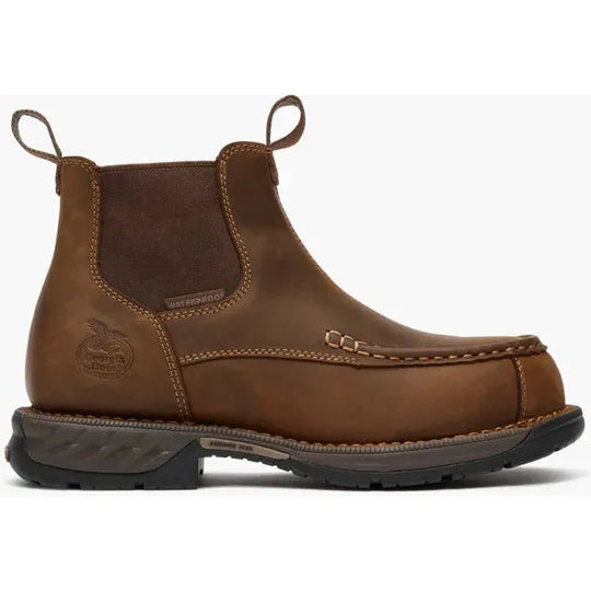 Georgia Men's Athens 360 6" Comp Toe Waterproof Chelsea Work Boot- Brown- GB00740 - Overlook Boots
