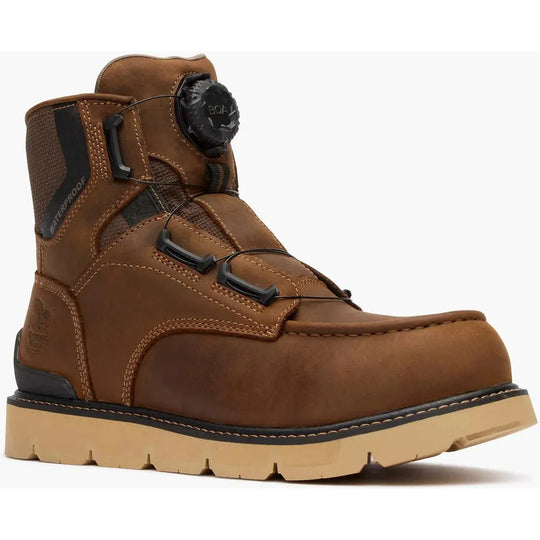 Georgia Men's Carbon Flex 6" Moc Toe Waterproof Wedge Work Boot- Brown- GB00729 7 / Medium / Brown - Overlook Boots