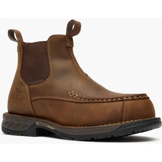 Georgia Men's Athens 360 6" Comp Toe Waterproof Chelsea Work Boot- Brown- GB00740 8 / Medium / Brown - Overlook Boots