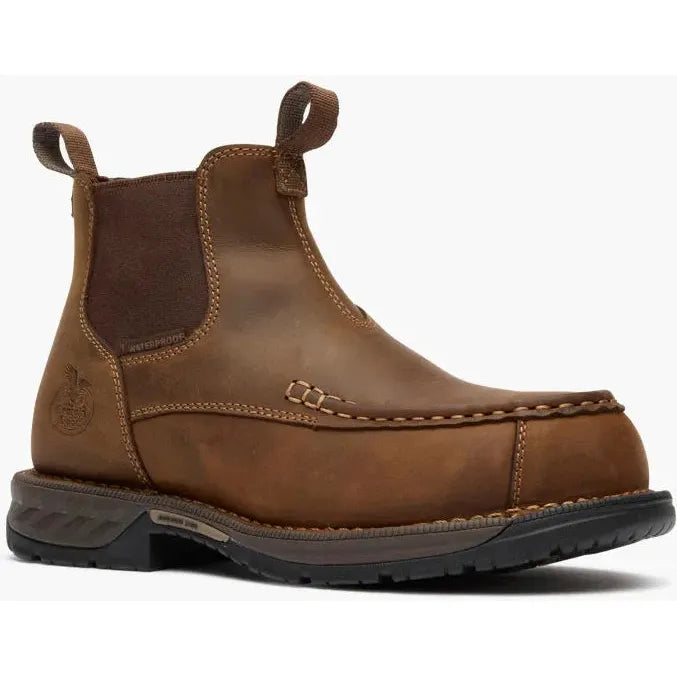 Georgia Men's Athens 360 6" Comp Toe Waterproof Chelsea Work Boot- Brown- GB00740 8 / Medium / Brown - Overlook Boots