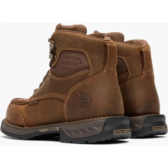 Georgia Men's Athens 360 6" Comp Toe Waterproof Side Zip Work Boot- Brown- GB00737 - Overlook Boots