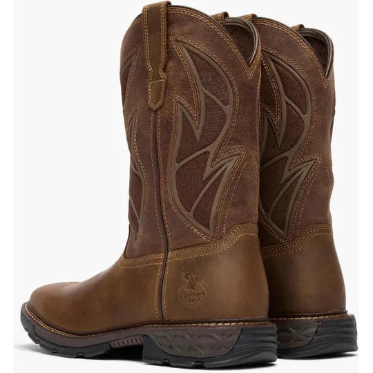 Georgia Men's Carbo-Tec FLX 11" Pull On Work Boot- Brown- GB00735 - Overlook Boots