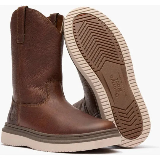 Georgia Men's Superlyte 11" Pull On Wedge Work Boot- Brown- GB00743 - Overlook Boots