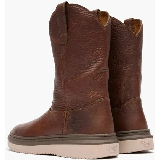 Georgia Men's Superlyte 11" Pull On Wedge Work Boot- Brown- GB00743 - Overlook Boots