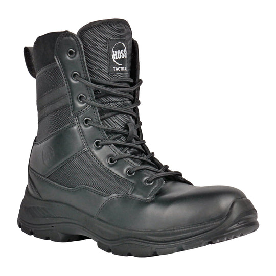 Hoss Men's Watchman 8" Soft Toe Side Zip Work Boot - Black - 80180 6 / Medium / Black - Overlook Boots