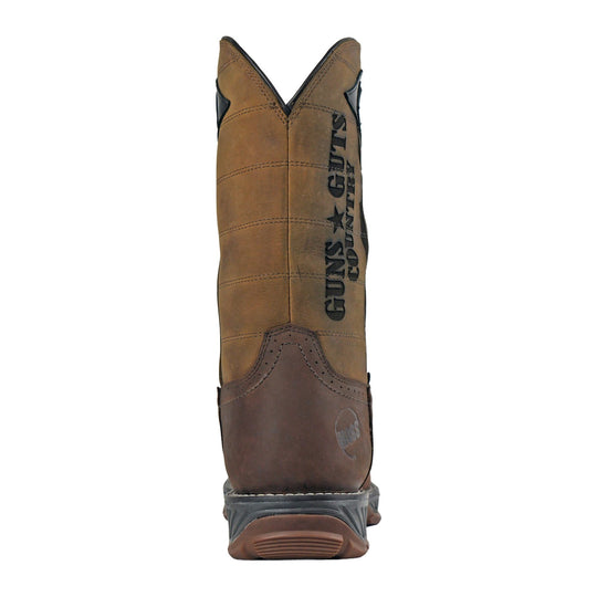 Hoss Men's Fallen Hero Composite Toe Waterproof Pull On Western Work Boot - Brown - 92071 - Overlook Boots