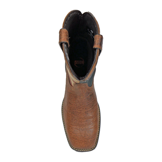 Hoss Men's Declaration Soft Toe Waterproof Pull On Western Work Boot - Brown - 94002 - Overlook Boots