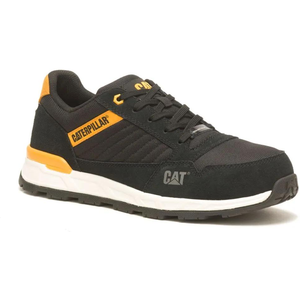 Cat Men's Venward Composite Toe Slip Resistant Work Shoe - Black/Cat Yellow - P91480 7 / Medium / Black - Overlook Boots