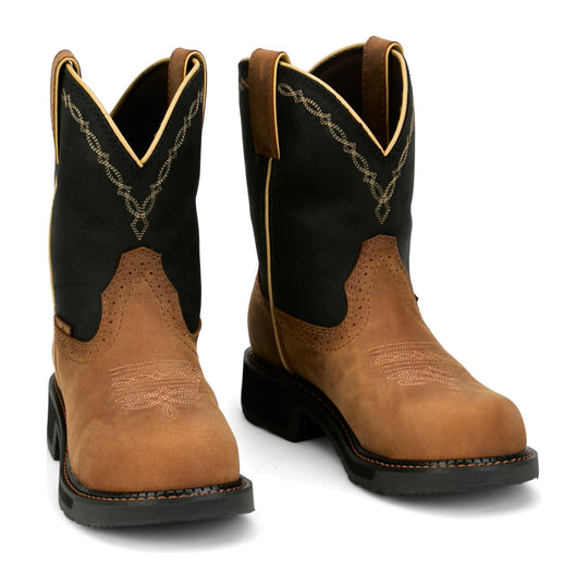 Justin Women's Darby 8" Nano Composite Toe Waterproof Western Work Boot - Cognac - GY9945 - Overlook Boots