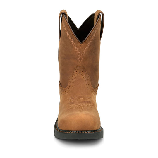 Justin Women's Darby 8" Nano Composite Toe Waterproof Western Work Boot - Brown - GY9949 - Overlook Boots