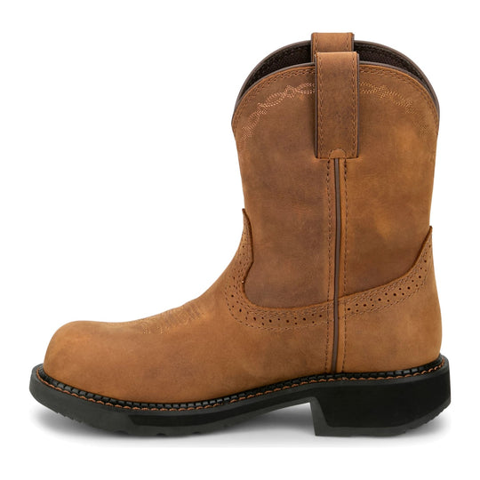 Justin Women's Darby 8" Nano Composite Toe Waterproof Western Work Boot - Brown - GY9949 - Overlook Boots