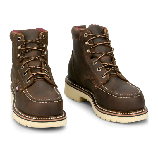 Justin Men's Akron 6" Soft Toe Moc Toe Work Boot - Hickory - HL260 - Overlook Boots
