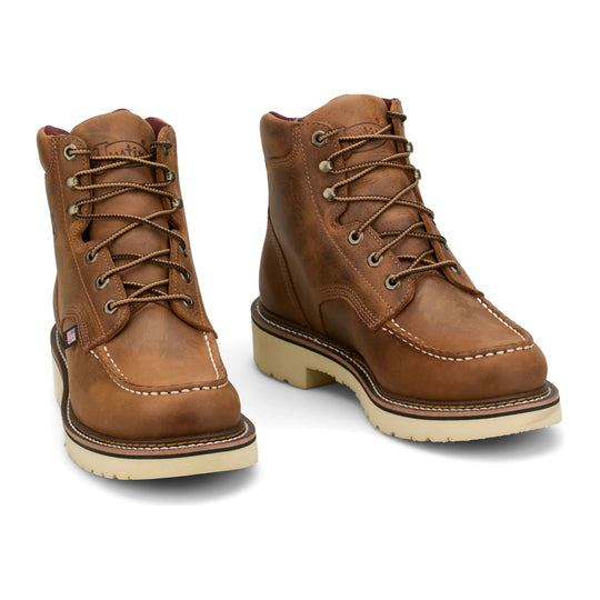 Justin Men's Akron 6" Soft Toe Moc Toe Work Boot - Walnut - HL262 - Overlook Boots