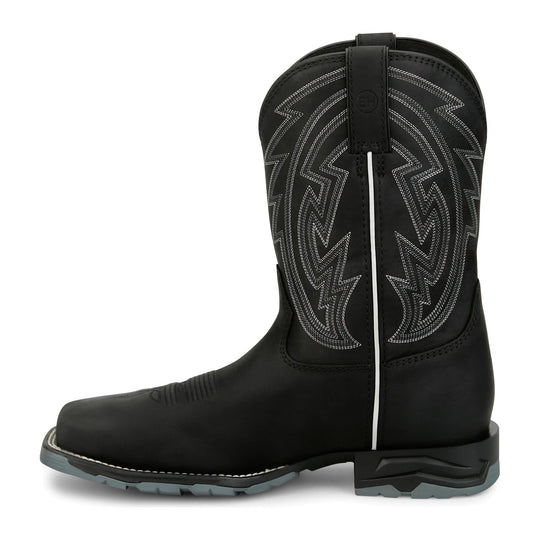 Justin Men's Lytle 11" Steel Toe Waterproof Western Work Boot - Black - MV4589 - Overlook Boots