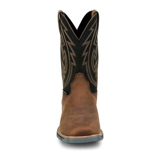 Justin Men's Lytle 11" Steel Toe Waterproof Western Work Boot - Brown/Black - MV4591 - Overlook Boots