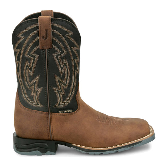 Justin Men's Lytle 11" Steel Toe Waterproof Western Work Boot - Brown/Black - MV4591 - Overlook Boots