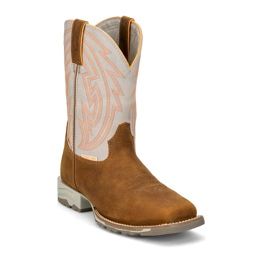 Justin Men's Lytle 11" Steel Toe Waterproof Western Work Boot - Brown/White - MV4595 7 / Medium / Brown/White - Overlook Boots