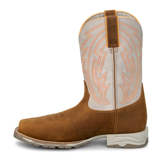 Justin Men's Lytle 11" Steel Toe Waterproof Western Work Boot - Brown/White - MV4595 - Overlook Boots