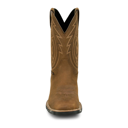 Justin Men's Lytle 11" Steel Toe Waterproof Western Work Boot - Brown - MV4599 - Overlook Boots