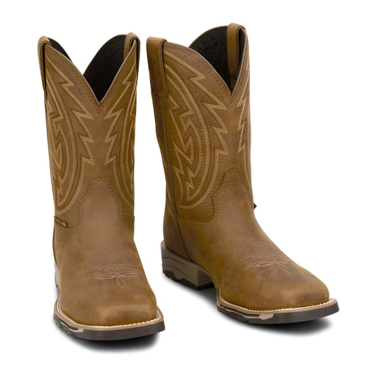 Justin Men's Lytle 11" Steel Toe Waterproof Western Work Boot - Brown - MV4599 - Overlook Boots