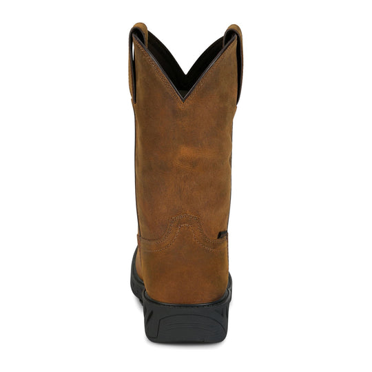Justin Men's Trencher 11" Soft Toe Waterproof Western Work Boot - Brown - PD4066 - Overlook Boots